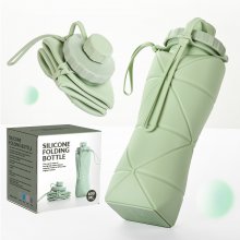 Fold Up Water Bottle, Silicone collapsible Water Bottles For Traveling, Easy-To-Carry Design And Compact Size, BPA Free, 20 oz