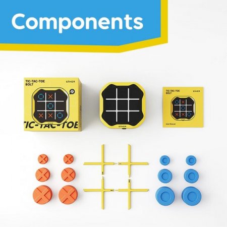 Tic Tac Toe Bolt Game, Board Game,Head-to-Head Game,3-in-1 Handheld Puzzle Game Console,Portable Travel Games for Memory Growth Fidget Toys Board Games for Kids and Adults