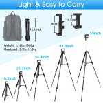 55 inches Camera Tripod Extendable Travel Tripod for Phone Adjustable Phone Holder for Video Recording Music Stand Projector Tripod
