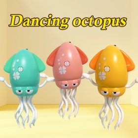 Electric Dancing Octopu Squid Toy Obstacle Avoidance Crawling Induction Standing Dancing Walking Octopus,USB Rechargeable, Gift for Boys Girls