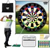 Chipping Golf Game Mat Indoor Practice,Golf Practice Mat and Dart Board Mat Combo with Golf Hitting Mat,Stick Chip Game Indoor Golf Set Backyard Games Outdoor Toys for Kids for Family Game