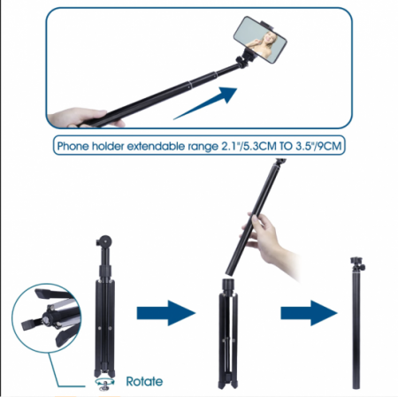 New selfie stick tripod phone holder with BT remote control super anti-shake latest design