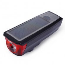 USB Rechargeable Solar Energy Bicycle Front Light Tail Lamp