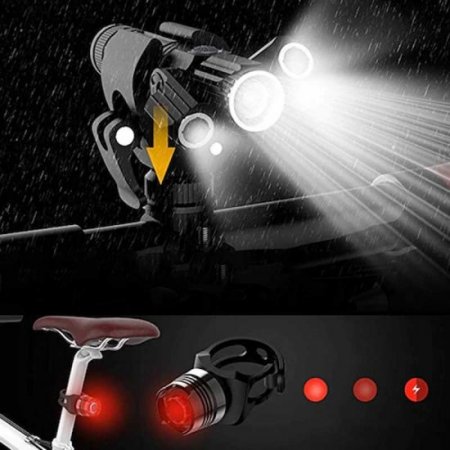 T6 L2LED Multi-function Light Aluminum Outdoor Lamp Night Riding Suit