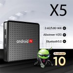 X5 Android 10.0 TV Box, Android Box with 4K 2GB RAM 16GB ROM Allwinner H313 Quad Core ARM Cortex A53, Builtin 2.4GHz/5.8GHz Dual WiFi Bluetooth 5.0, Support H.265 Smart Box