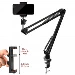 Cell Phone Holder Phone Clip Holder Lazy Bracket Flexible Clamp for Desk Long Arm Bracket for 4.7-9.2in Phones Mobile Stand for Bed Office