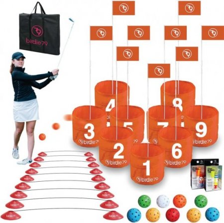 Yard Golf Game for Adults Kids Family, Toy Golf, Backyard Golf Chipping Game, Portable 9 Hole Golf Course Play Outdoor, Lawn, Park, Beach, Yard, Field Day Family Reunion Party Games