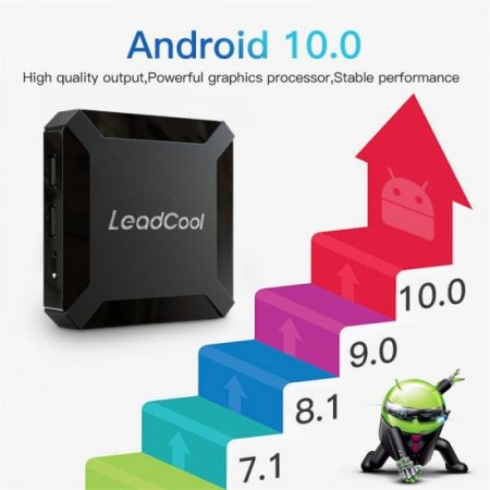 LEADCOOL Android 10.0 2G RAM 16G ROM Android TV Box H313 Quad-Core ARM Cortex A53 4K UHD H.265 Set Top Box