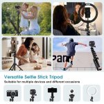 Phone Tripod & Selfie Stick, Extendable Cell Phone Tripod Stand with Wireless Remote Lightweight for All iPhone/Android Smartphone/GoPro/Camera