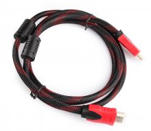 High Quality High Speed HDMI Cable Gold Plated Connection with Red, black and white mesh 1080P 1.5M