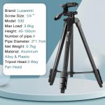 60 Inch Camera Tripod, Lightweight Travel Video Aluminum Tripod Phone Holder and Remote Shutter Perfect for Selfies/Vlog/Live