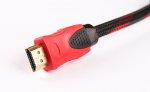 High Quality High Speed HDMI Cable Gold Plated Connection with Red, black and white mesh 1080P 1.5M